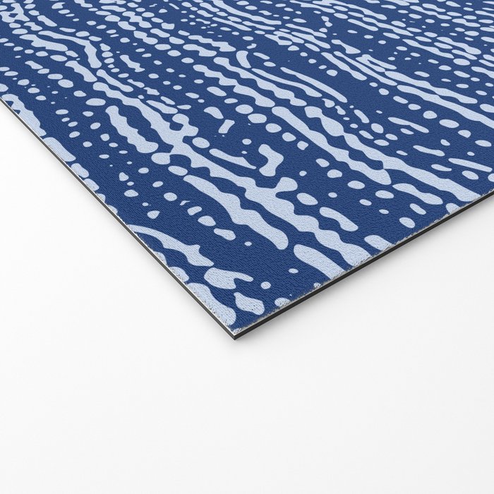 Mud Cloth Stitch Stripes Boho Indigo Blue Welcome Mat Gallery Image 2
