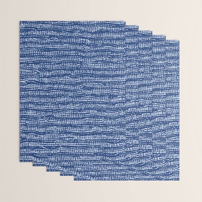 Mud Cloth Stitch Stripes Boho Indigo Blue Wrapping Paper Gallery Image 3