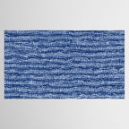 Mud Cloth Stitch Stripes Boho Indigo Blue Tablecloth Gallery Image 2