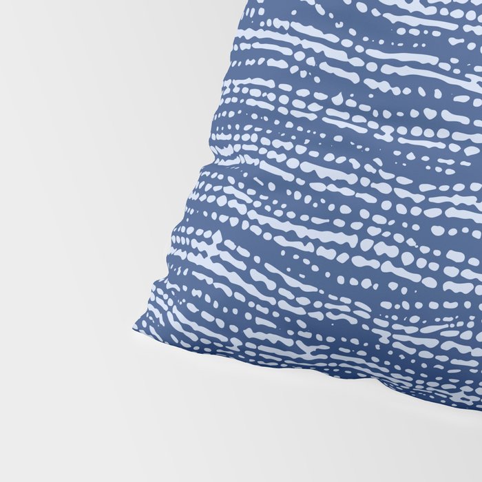 Mud Cloth Stitch Stripes Boho Indigo Blue Pillow Sham Gallery Image 4