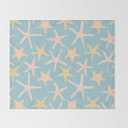 Vintage marine starfish sea animal pattern Throw Blanket Gallery Image 2