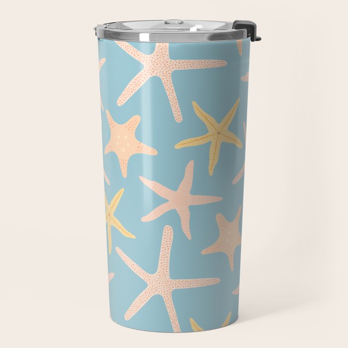 Vintage marine starfish sea animal pattern Travel Mug Gallery Image 2