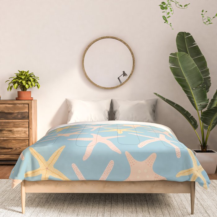 Vintage marine starfish sea animal pattern Comforter Gallery Image 3