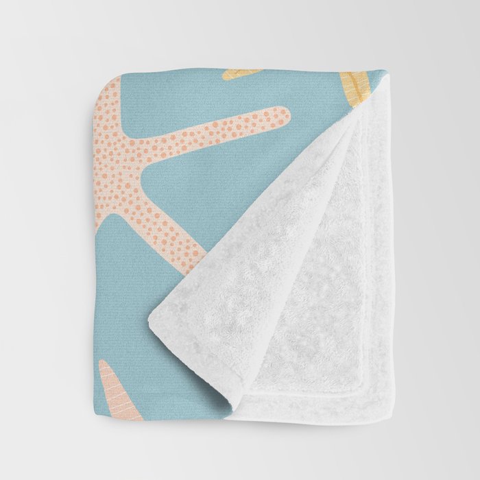 Vintage marine starfish sea animal pattern Throw Blanket Gallery Image 3