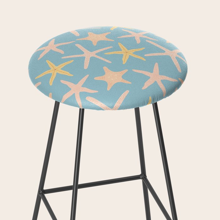 Vintage marine starfish sea animal pattern Stool Gallery Image 2