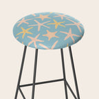 Vintage marine starfish sea animal pattern Stool Gallery Image 2