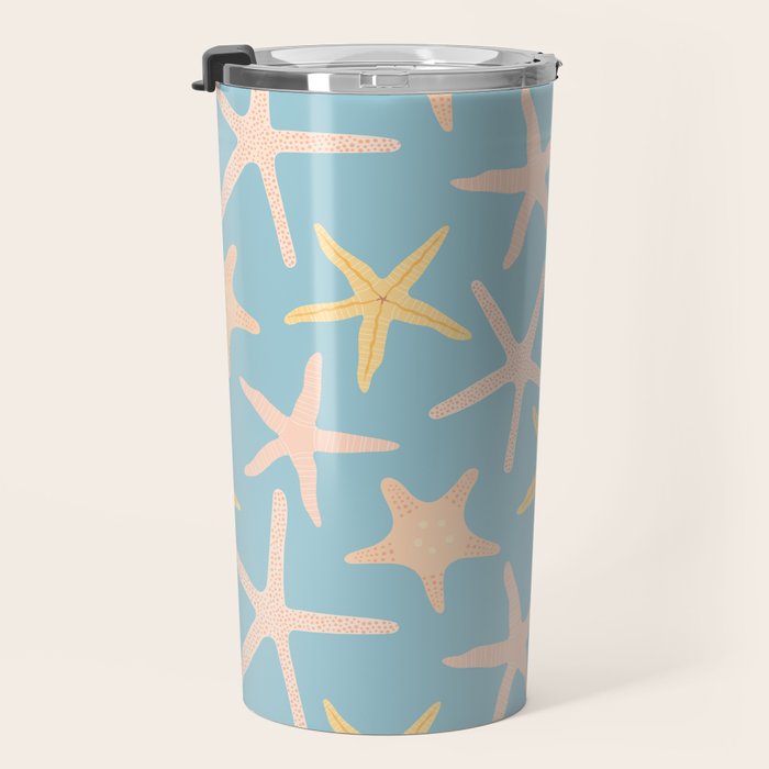 Vintage marine starfish sea animal pattern Travel Mug Gallery Image 3