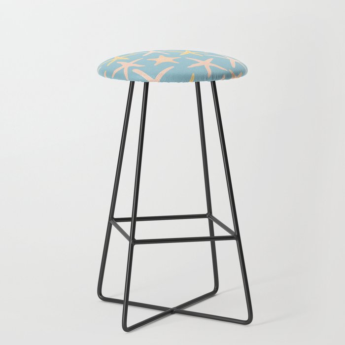 Vintage marine starfish sea animal pattern Stool Gallery Image 1