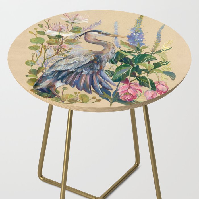 Blue Heron Floral Side Table Gallery Image 2