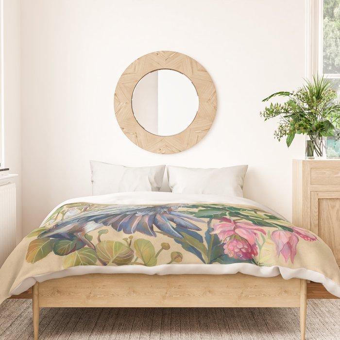 Blue Heron Floral Duvet Cover Gallery Image 3
