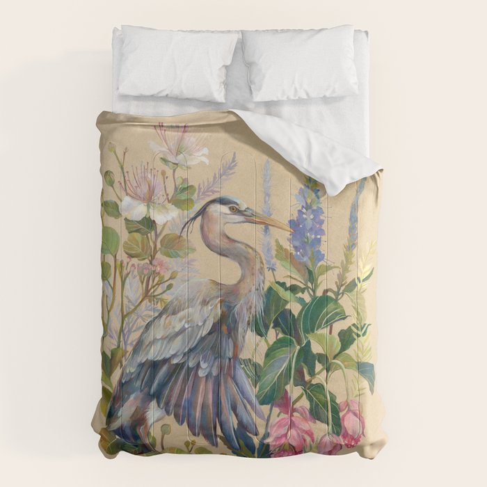 Blue Heron Floral Comforter Gallery Image 1