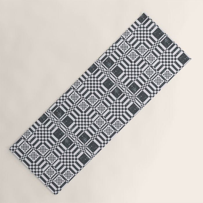 Structured Lines Grid Yoga Mat Gallery Image 1