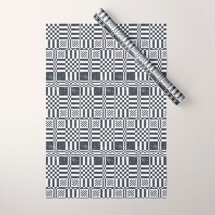 Structured Lines Grid Wrapping Paper Gallery Image 1