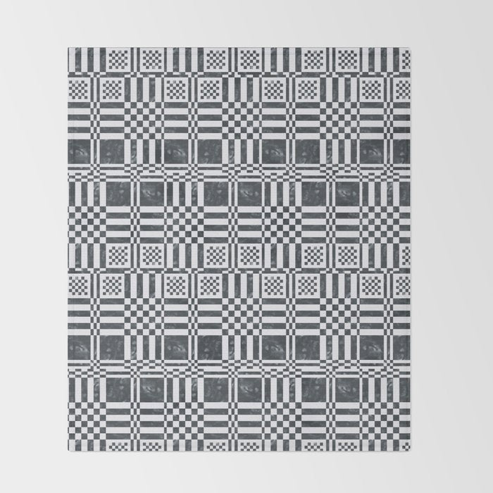Structured Lines Grid Throw Blanket Gallery Image 2
