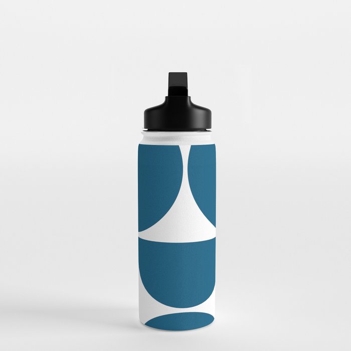 Mid Century Modern Blue Square Water Bottle Gallery Image 3