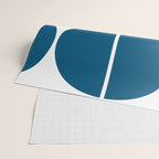 Mid Century Modern Blue Square Wrapping Paper Gallery Image 2