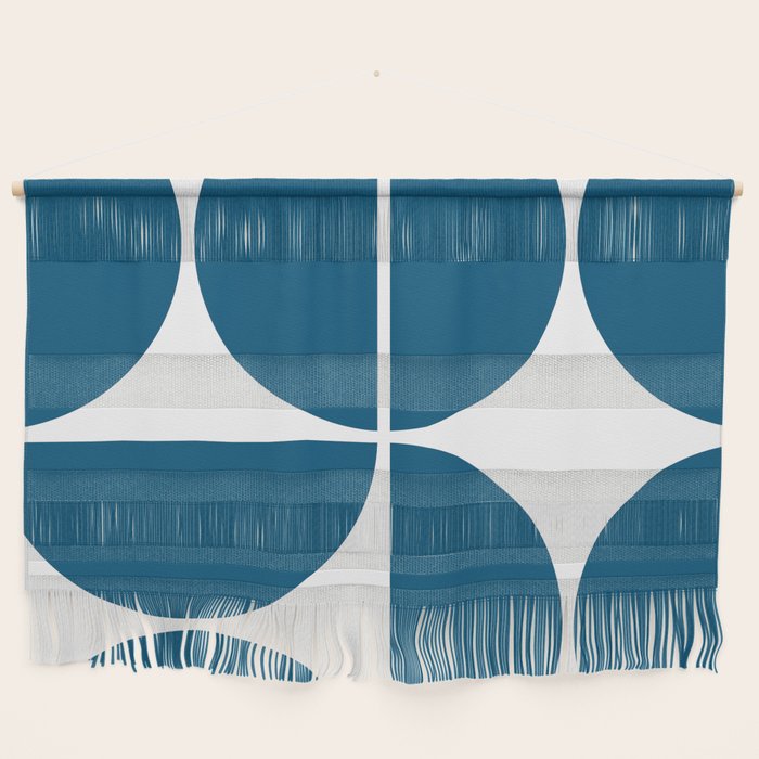 Mid Century Modern Blue Square Wall Hanging Gallery Image 1