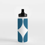Mid Century Modern Blue Square Water Bottle Gallery Image 2
