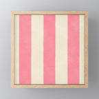 Cabana Stripe - pink & cream Mini Art Print Gallery Image 1