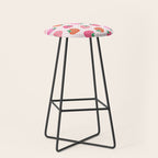 Strawberry Toss on Checks - Pink and Green Stool Gallery Image 1