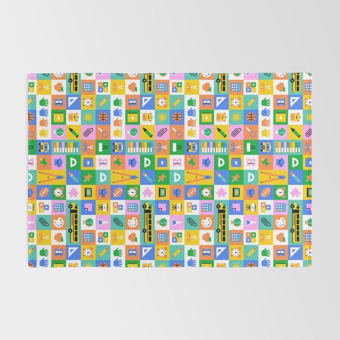 Colorful back to school mosaic pattern Rug Gallery Image 2