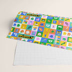 Colorful back to school mosaic pattern Wrapping Paper Gallery Image 2