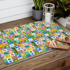 Colorful back to school mosaic pattern Outdoor Rug Gallery Image 2
