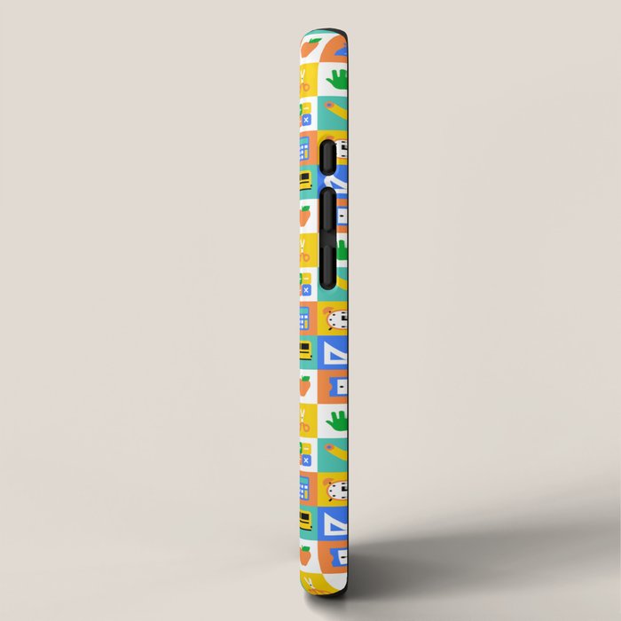 Colorful back to school mosaic pattern iPhone Case Gallery Image 2