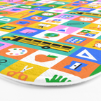 Colorful back to school mosaic pattern Bath Mat Gallery Image 3
