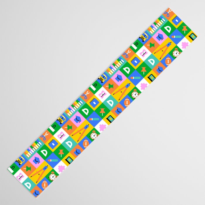 Colorful back to school mosaic pattern Table Runner Gallery Image 3
