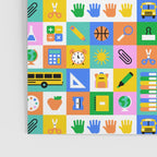 Colorful back to school mosaic pattern Poster Gallery Image 3