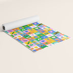 Colorful back to school mosaic pattern Yoga Mat Gallery Image 2