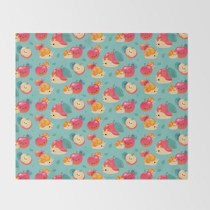Apple snail Throw Blanket Gallery Image 2