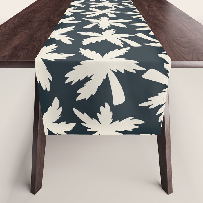 Palm Trees - Black and White  Table Runner Gallery Image 1