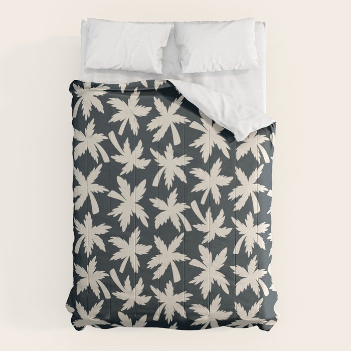 Palm Trees - Black and White  Comforter Gallery Image 6