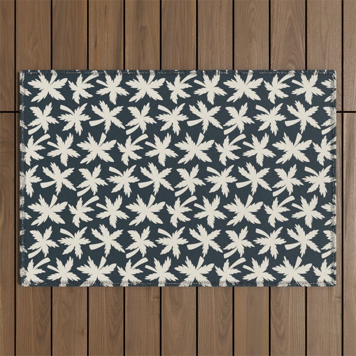Palm Trees - Black and White  Outdoor Rug Gallery Image 1