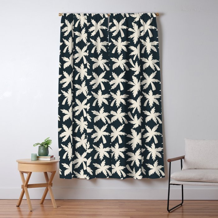 Palm Trees - Black and White  Window Curtain Gallery Image 5
