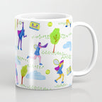 Let's Play Tennis in White & Blue Coffee Mug Gallery Image 1