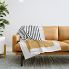 (White Background) Mid Century Modern Minimalist Rothko Inspired Color Field With Lines Geometric Style  Throw Blanket Gallery Image 1