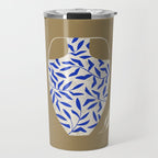 Leafy Blue Vase Travel Mug Gallery Image 1
