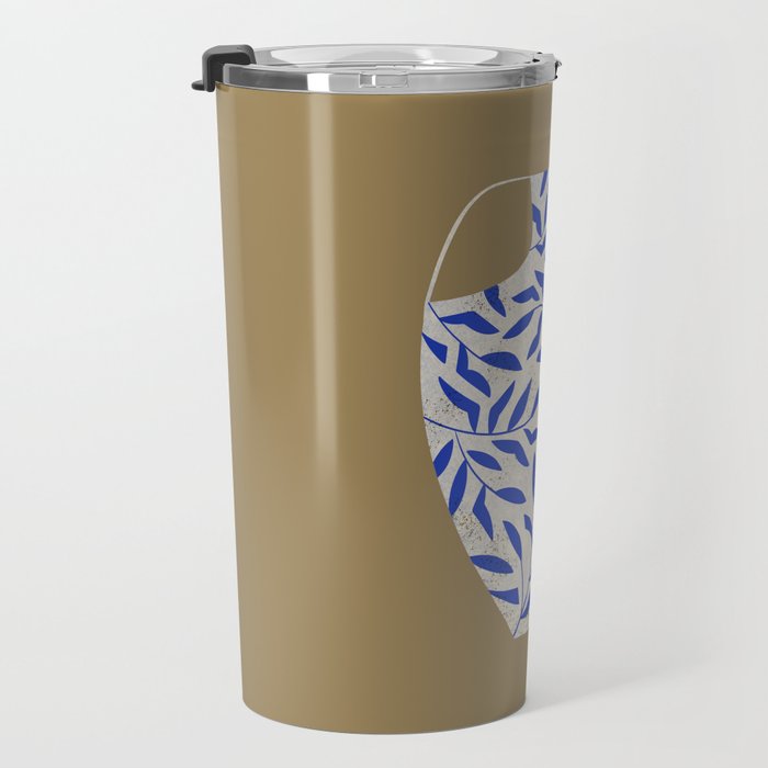 Leafy Blue Vase Travel Mug Gallery Image 3