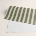 Olive Green Striped - Cozy Heirloom Wrapping Paper Gallery Image 2