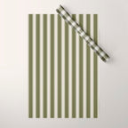 Olive Green Striped - Cozy Heirloom Wrapping Paper Gallery Image 1
