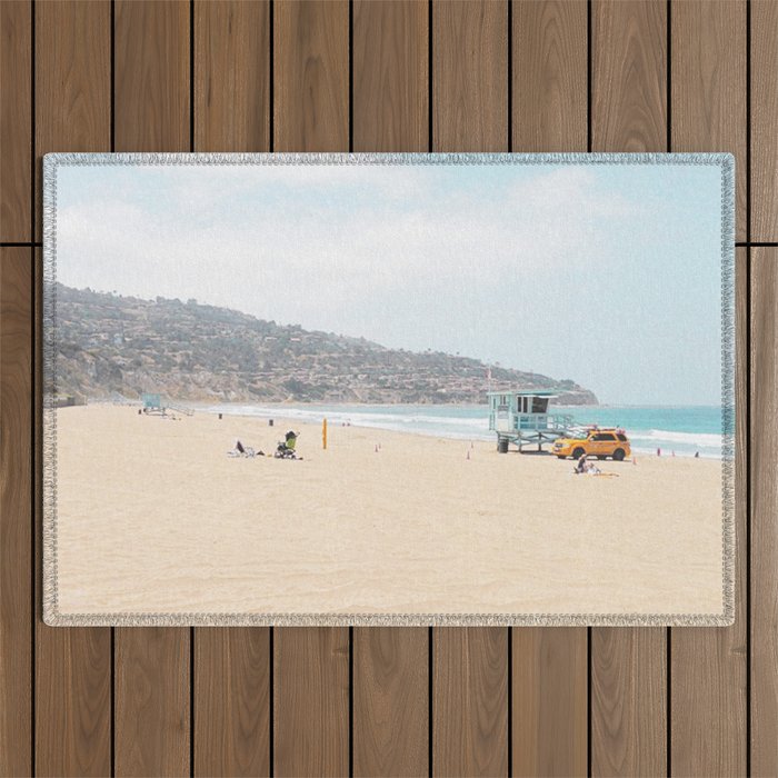 Redondo Beach // California Ocean Vibes Lifeguard Hut Surfing Sandy Beaches Summer Tanning Outdoor Rug Gallery Image 1
