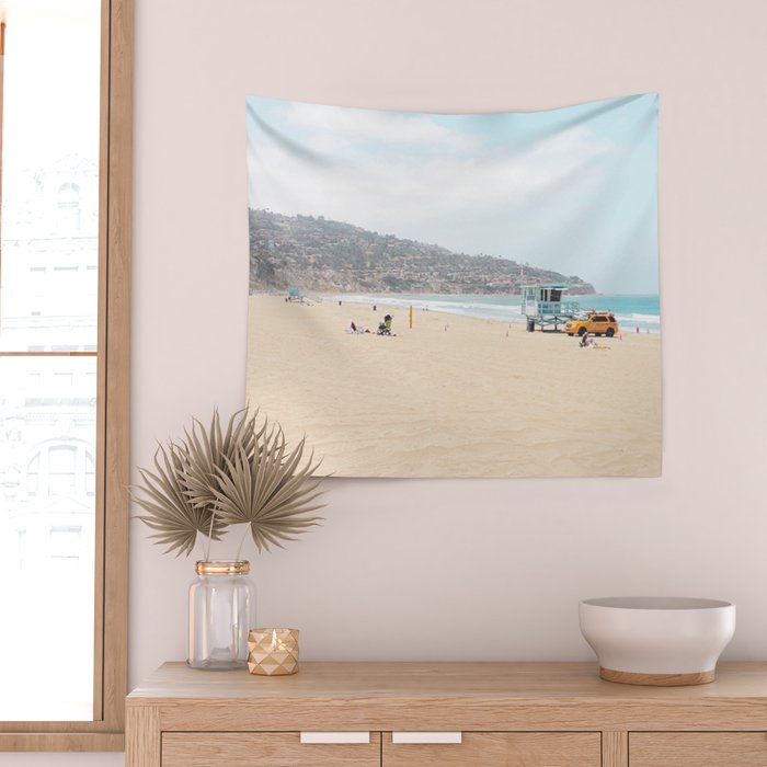 Redondo Beach // California Ocean Vibes Lifeguard Hut Surfing Sandy Beaches Summer Tanning Wall Tapestry Gallery Image 2