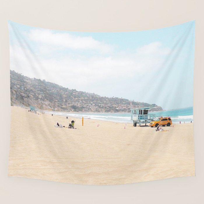 Redondo Beach // California Ocean Vibes Lifeguard Hut Surfing Sandy Beaches Summer Tanning Wall Tapestry Gallery Image 1