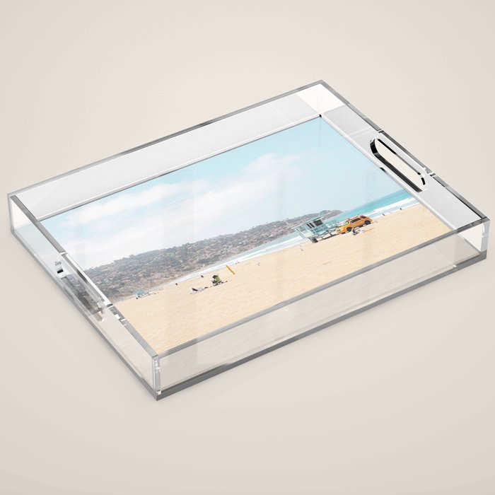 Redondo Beach // California Ocean Vibes Lifeguard Hut Surfing Sandy Beaches Summer Tanning Acrylic Tray Gallery Image 1