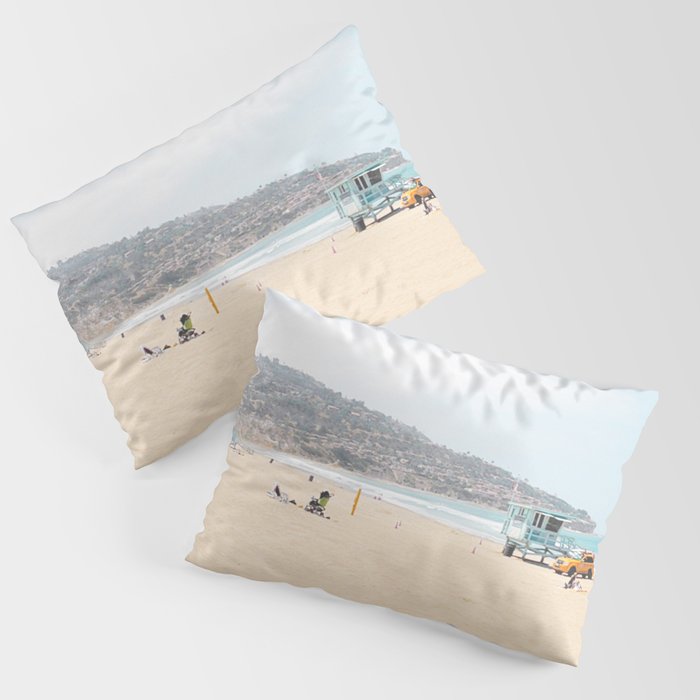Redondo Beach // California Ocean Vibes Lifeguard Hut Surfing Sandy Beaches Summer Tanning Pillow Sham Gallery Image 1