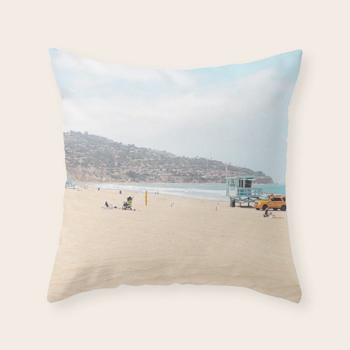 Redondo Beach // California Ocean Vibes Lifeguard Hut Surfing Sandy Beaches Summer Tanning Throw Pillow Gallery Image 6