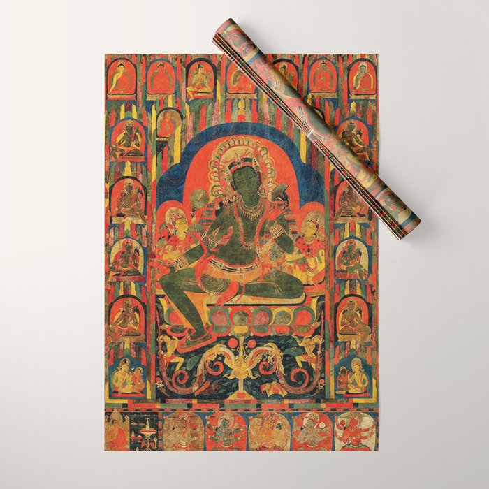 Hindu Krishna Tapestry Wrapping Paper Gallery Image 1